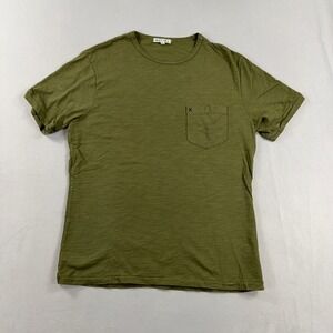 Alex Mill T-Shirt Slub Cotton Short Sleeve Pocket Tee Olive Green Mens Size M